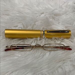 🟢3 items for $20——OUTTA Here Gold Metal Frame Women's Reading Glasses +1.50
